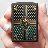 Elite Green & Black Leather Zippo Lighter