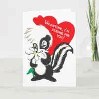 Vintage Valentine Skunk Holiday Card