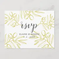 Olive Branches  Nature Greenery Botanical Wedding Invitation Postcard