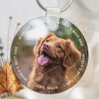 World's Best Dad - Pet Photo Dog Dad - Fathers Day Keychain