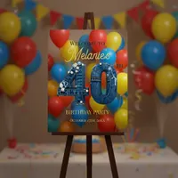 Denim and Pearls Chic 40th Birthday Party Welcome Foam Board