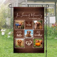 Rustic In Loving Memory 5 Photo Pet Memorial Garden Flag