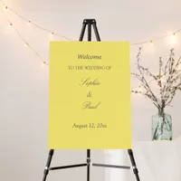 Elegant Butter Yellow Wedding Welcome Sign