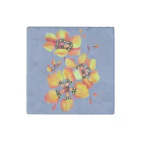 Botanical Sparaxis Watercolor   Stone Magnet