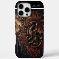 Carved Dragon On Mountain Peak iPhone 16 Pro Max Case