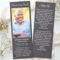 Rustic Memorial Sympathy Photo Funeral Prayer Card Bookmarks
