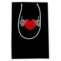 Skeleton Hand Heart And Roll Valentines Halloween Medium Gift Bag