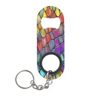 Funky Artistic Glass Keychain Bottle Opener