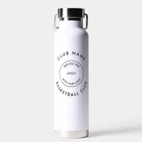 Simple Custom Name Logo Basketball Club  Water Bottle