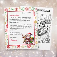 Letter from Santa with Coloring Page on the Back