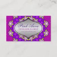 Purple Pink Aura Floral Glow Business Cards