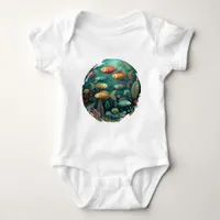 Fantasy Aquarium Whimsical Fish Baby Bodysuit