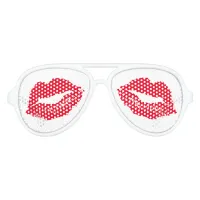 Red Lipstick Kiss Mark Bachelorette Party Aviator Sunglasses