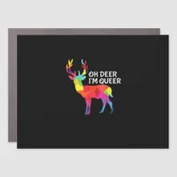 Oh Deer Queer Funny Pun LGBT Pride Design Car Magnet