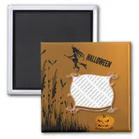 Photo Frame, Witch, Jack o' Lantern Magnet