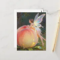 Fairy  and the peach postcard
