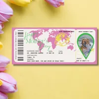 Mother's Day Boarding Pass Surprise  Voucher gift  Invitation