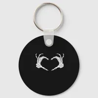 Skeleton Heart Hands Classic Keychain