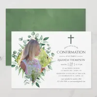Watercolor Forest Greenery Confirmation Invitation