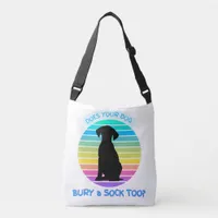 Does Your Dog Bury a Sock Too - Retro Sunset white Crossbody Bag