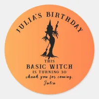 Basic Witch Modern Gothic Dark Halloween  Classic Round Sticker