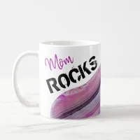 *~* Mom Rocks Lapidary Agate Lavender Stone Coffee Mug