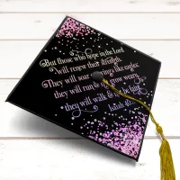 Rainbow Glitter Christian Bible Verse Isaiah 40 Graduation Cap Topper