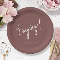 Reflections Wedding Enjoy Cinnamon Rose ID774 Paper Plates