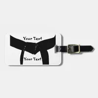 Martial Arts Basic Black Belt Gear Bag Tag