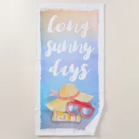 Watercolor Sunhat Shades ID414 Beach Towel