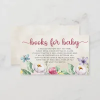 Floral Butterflies Baby Shower Book Request Enclosure Card