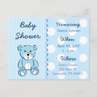 Baby Boy Teddy Bear Baby Shower Invitation