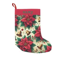 Personalized Christmas Poinsettias Small Christmas Stocking