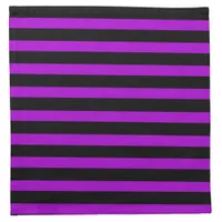 Purple & Black Stripes | Cloth Napkin