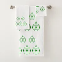 Towel Set - Christmas Orbs in Green