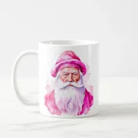 Personalized Pink Santa and Snowman Christmas Coffee Mug