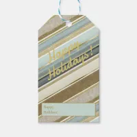 Earth Tones Gold Christmas Pattern#28 ID1009 Gift Tags