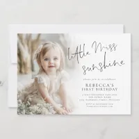 Little Miss Sunshine Photo Overlay 1st Birthday Invitation