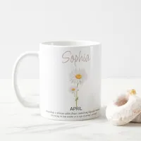 April Personalized Birth Flower  Coffee Mug