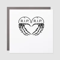 Rip Heart Shaped Gravestone Skeleton Hands Car Magnet