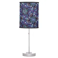 Ribbons Blue, Purple, Aqua Table Lamp