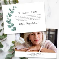 Sympathy Eucalyptus Funeral Thank You Card