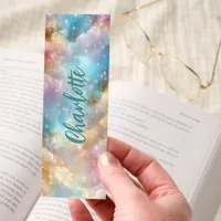 Pastel Clouds Sparkling Stars Personalized Bookmarks