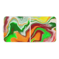 Red, Green, Burgundy Colorful Marble Fluid Art   Beer Pong Table