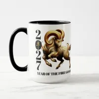 Stunning Red Gold Chinese Year of Fire Goat 2027 Mug