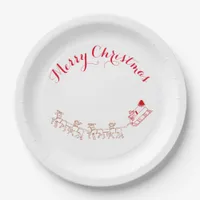 Paper Plate - Santa and Deer Greetings