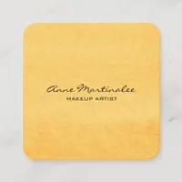 Abstract Yellow Gold Watercolor  Square Business Card