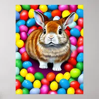 Cute Bunny and Jellybeans Poster