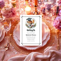 Elegant Retro Brunch Graduation Party Photo Invitation