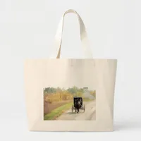 Autumn Amish Horse and Buggy Large Tote Bag